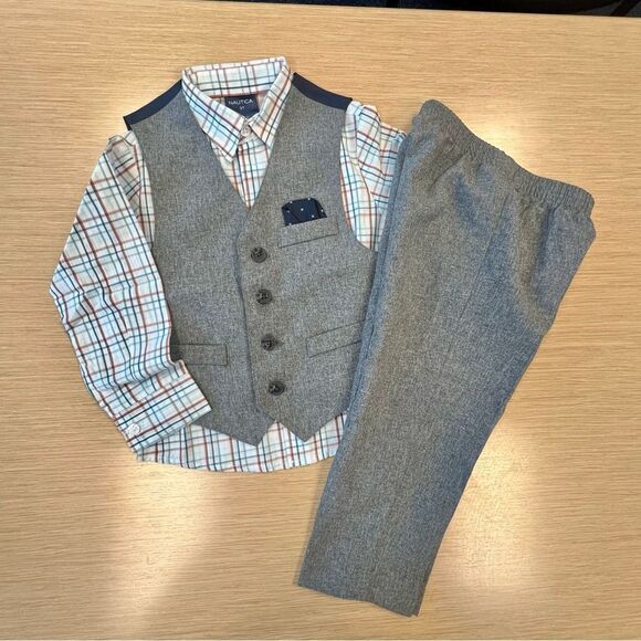 Nautica Boys' Gray Vest and Pants Set, 3T - Picture 1 of 6